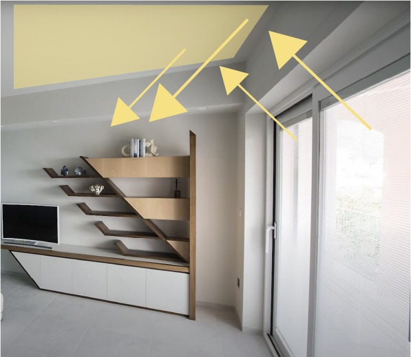 Puerta de terraza en salón con sistemas de persianas motorizados