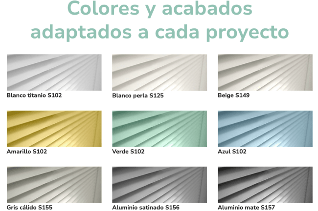 carta de colores persianas venecianas