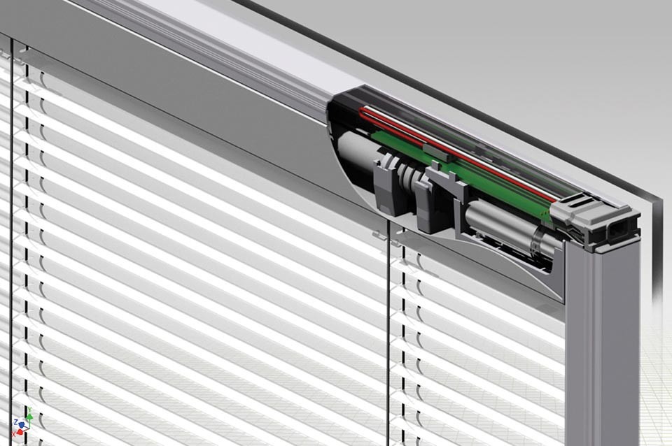 Esquema del motor sin escobillas integrado en la ventana
